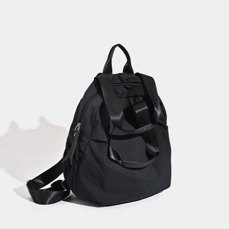 Fashionable Canvas Large-capacity Schoolbag, Casual Sports Backpack, High School Student Backpack, Solid Color Backpack black