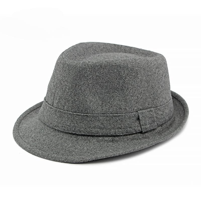 Autumn and Winter Franny Simple Hat Men and Women British Retro Jazz Hat Gentleman Woolen Fedoras gray