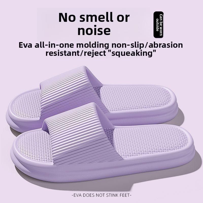 Women Summer Concise EVA Slippers Men Soft Home Slides Couples Bathroom Non-slip Sandals Adults Comfortable Outdoor Beach Shoes 38-39 purple