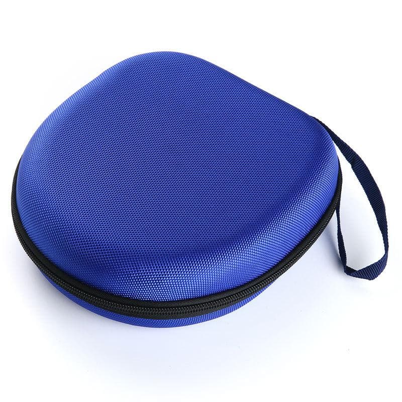 Headphone Carrying Case Shockproof Headset Pouch Capacity Handheld Earphone Container Company Travel Supplies Black blue