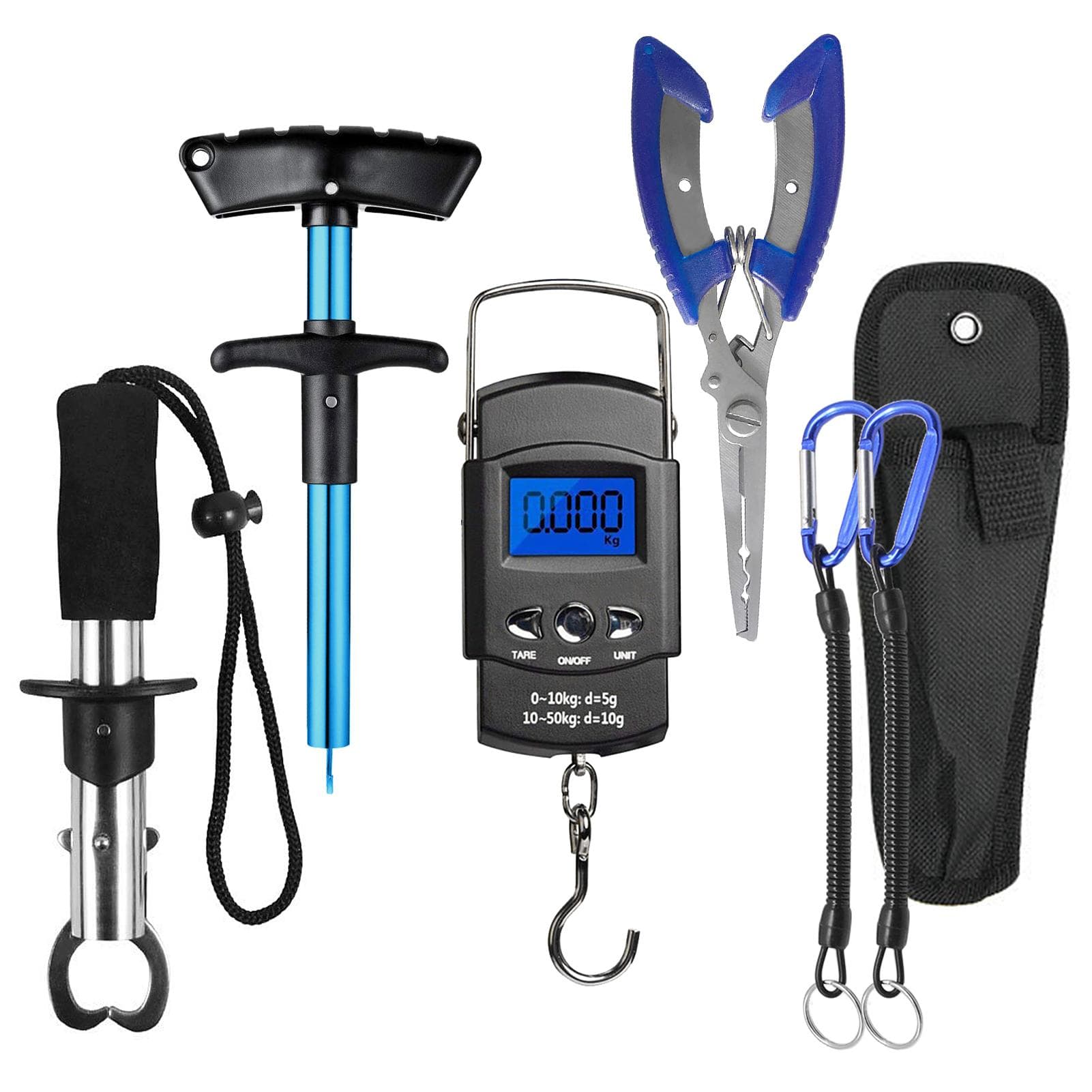Handheld Digital Fish Scale Fish Gripper Fishing Pliers Hook Remover Combo Kit Fishing Tackle multicolour