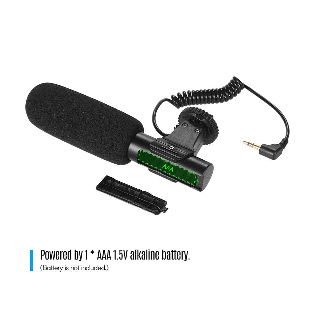 Camera Video Recording Microphone Super-Cardioid Pickup Mini Mic for black