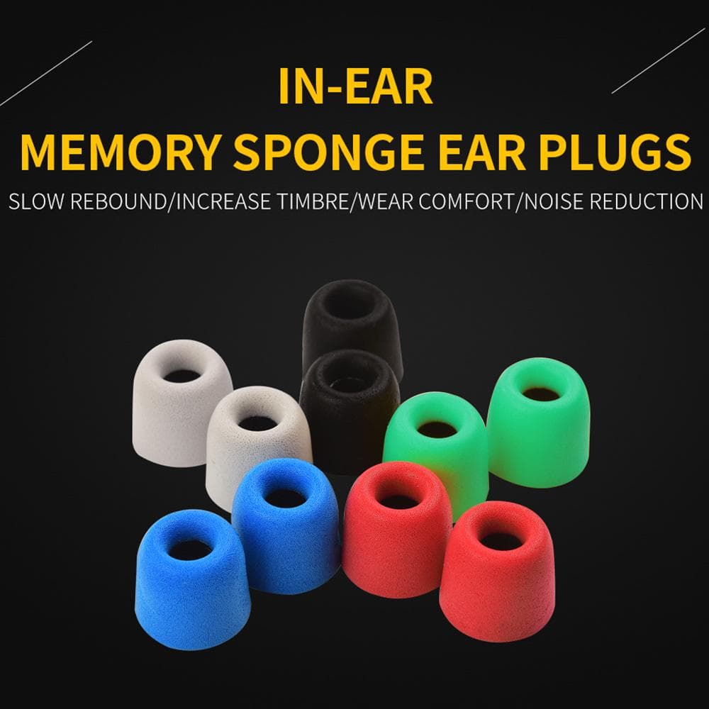 5 Pairs Medium Silicone Ear Plugs Ear Protection 4.9mm Memory Foam Tips For In-ear Earphone Headset Headphone