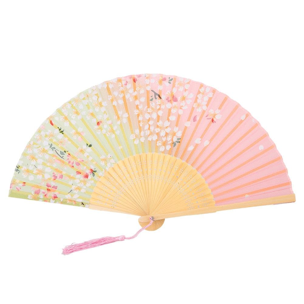 Folding Fan, Japanese Vintage Style Handmade Butterflys Hand Fan For Decoration  (Pink) Pink