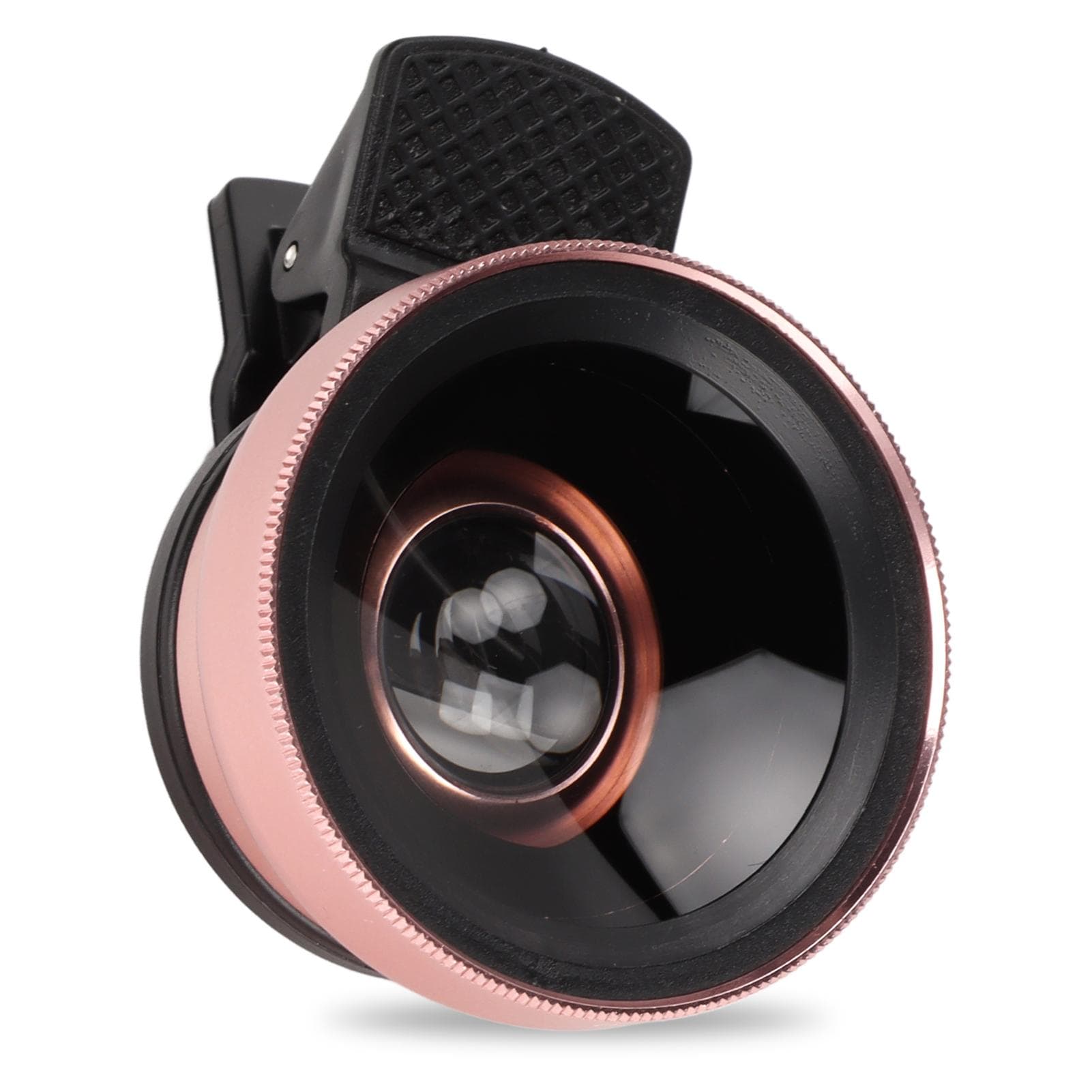 Phone Lens 2 in 1 HD Professional Universal Clip 0.45X Wide Angle 12.5X Macro Lens for Cellphone rose gold