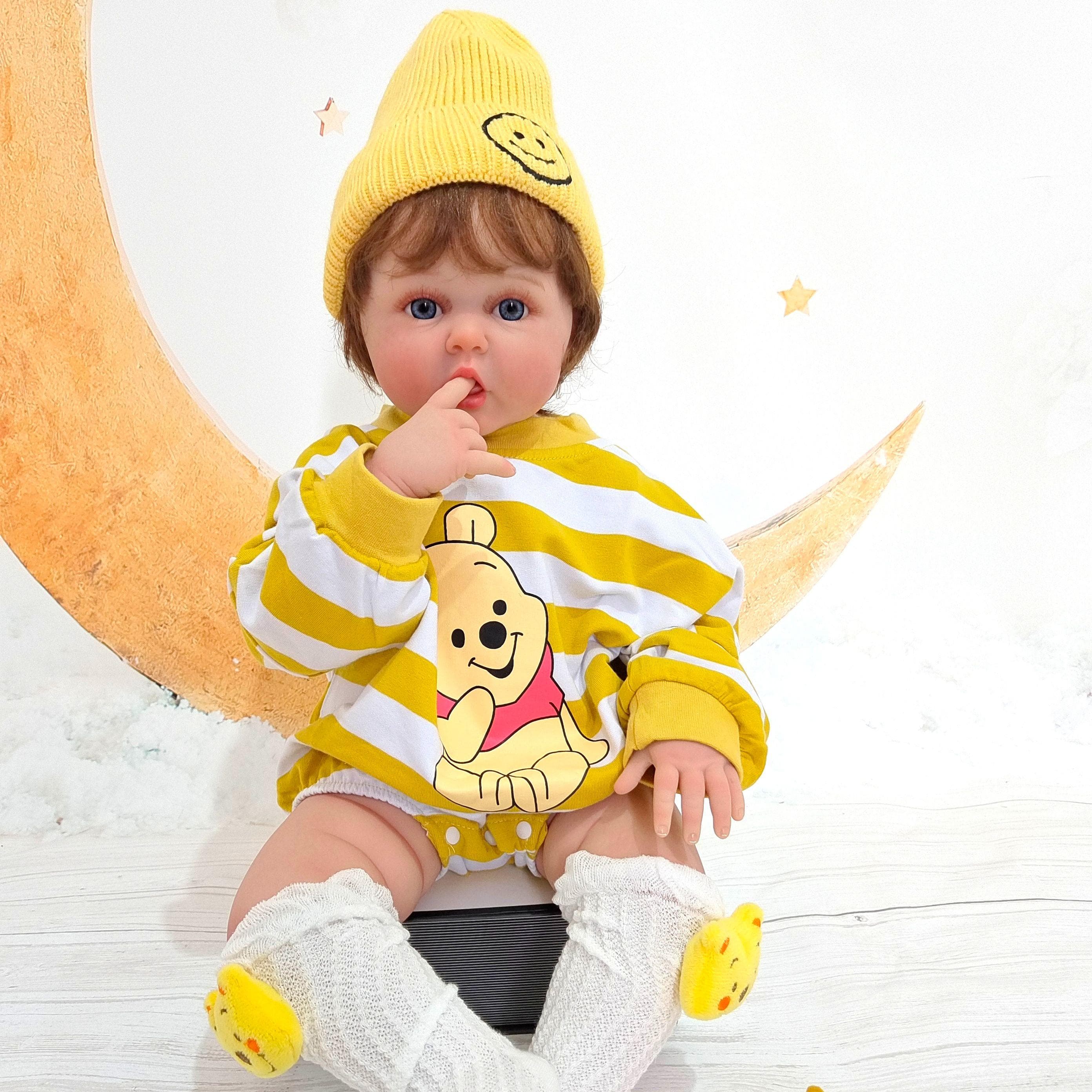 BZDOLL Reborn Baby Boy Doll Toy 3D Paint Skin With Vein Soft Silicone 60 CM For Children Toddler Bebe Artist Collection 3D blue eyes doll
