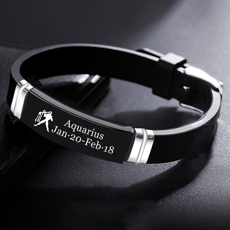 12 Constellation Adjustable Bracelets Wristband Zodiac Sign Friendship Bangles Couple Bracelets Jewelry Accessories For Men and Women Aquarius