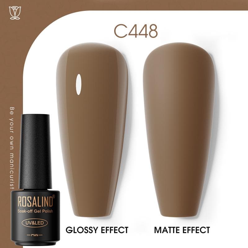ROSALIND Nail Gel Polish Semi Permanent Varnish Hybrid UV Gel Polish Soak Off Nail Art Gel Top Base Coat Matt Top For Manicure Nail Art RA-C448