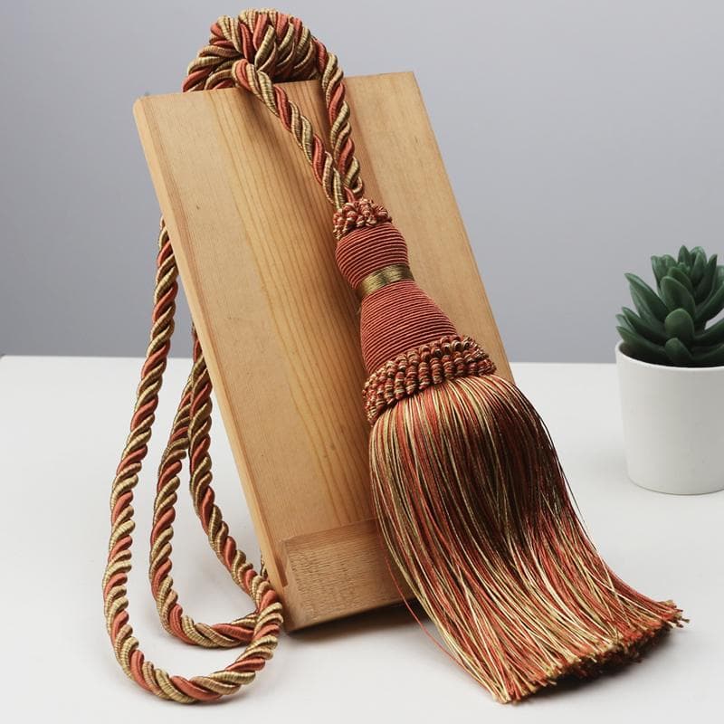 1 Pack Curtain Tiebacks Tassel Drapery Tie-Backs Rope Handmade Holdbacks Home Office Hotel Decorative 1PC orange