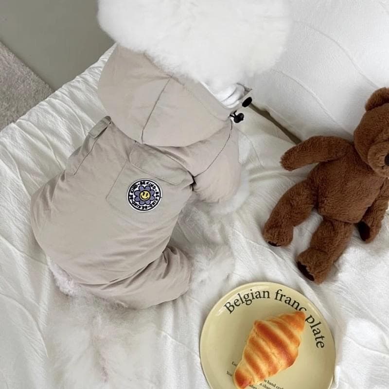 Autumn and Winter Dog Small and Medium Dog Friendly Sunflower Hooded Four-legged Cotton Coat Cat Thickened Warm Pet Clothing XXL
