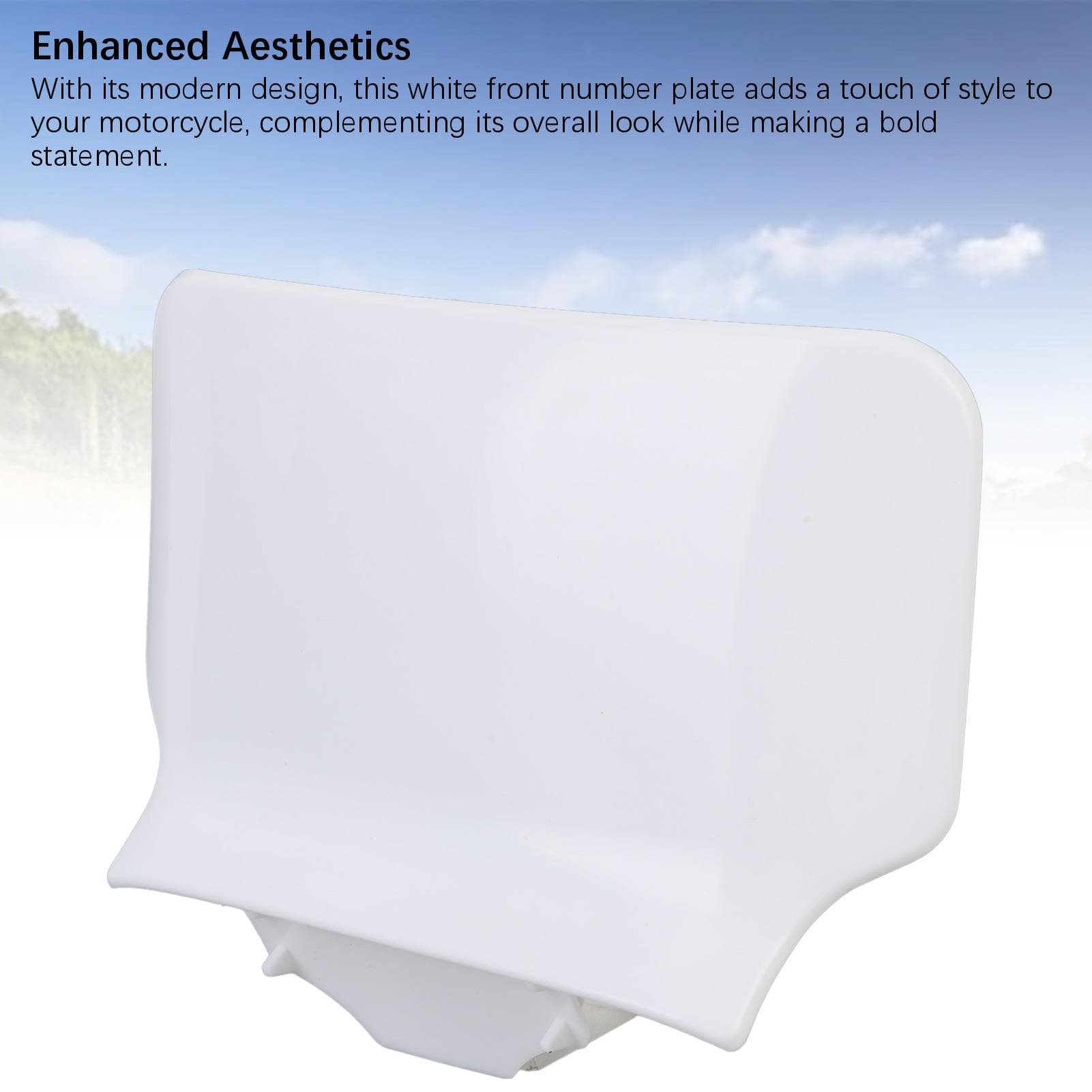White Motorcycle Front Number Plate Tough Rugged ABS Plastic Replacement Number Plate for Z50 BAJA