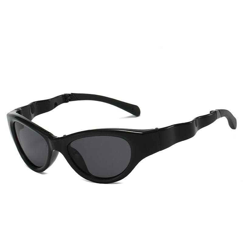 New Retro Cat Eye Foldable Sunglasses Y2K Jelly Color Contrast UV400 Trendy Women Men Sun Glasses as  picture