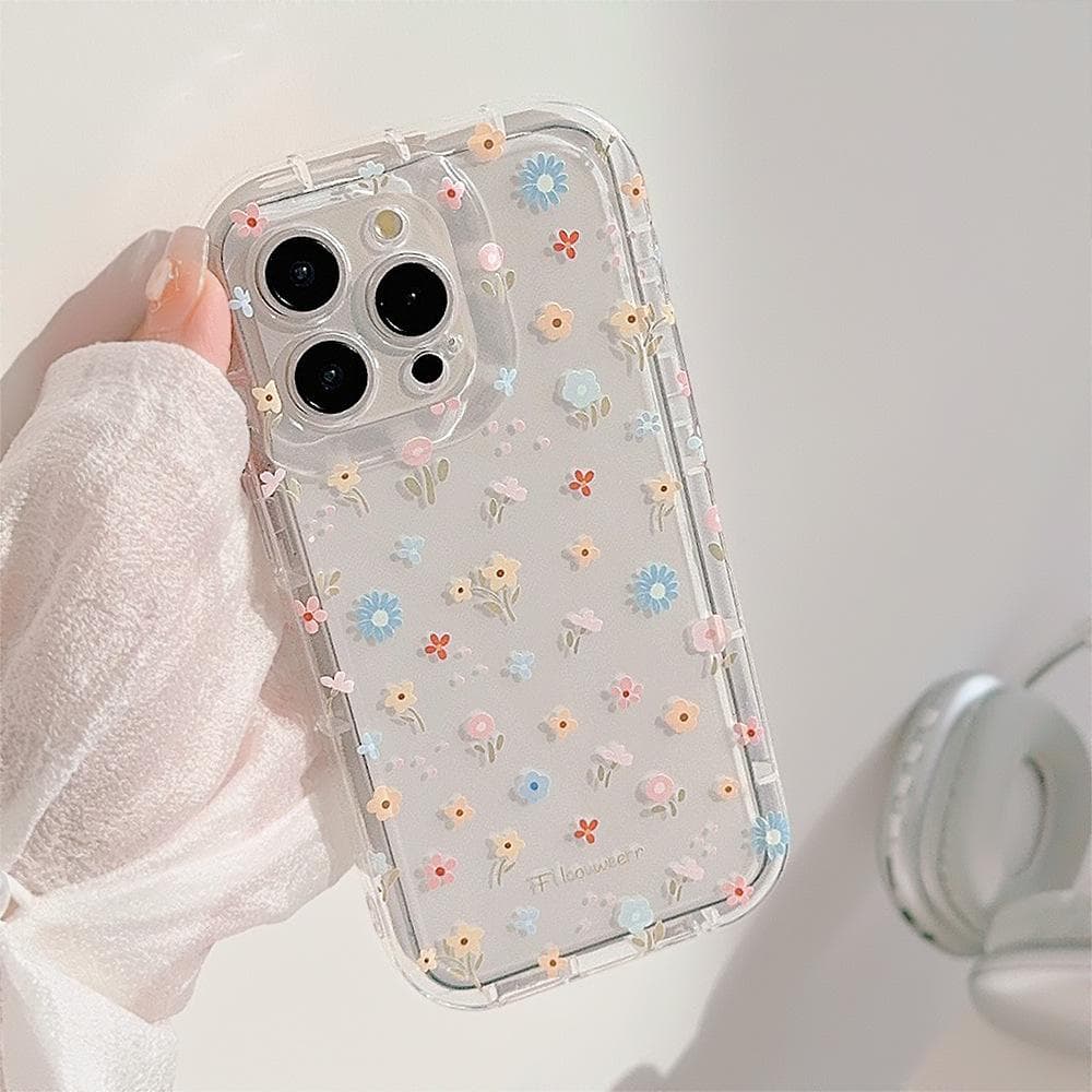 Transparent Florals Suitable for Apple 14 Mobile Phone Case Small Fresh Flowers IPhone 15promax16/12/13 iPhone 16