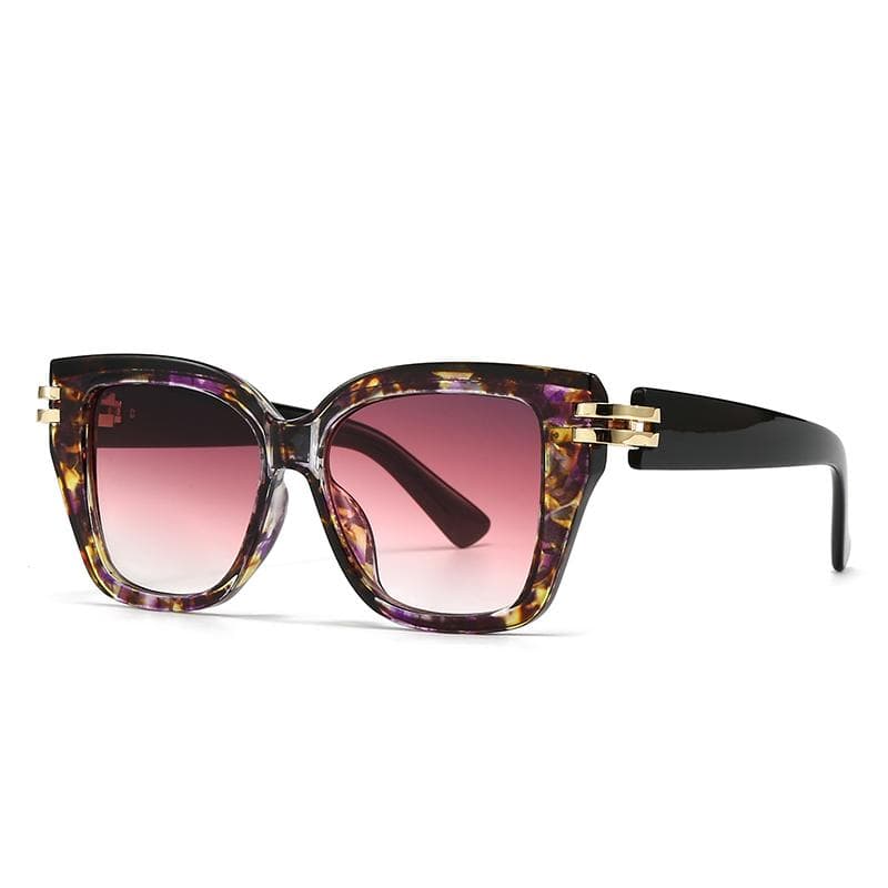Trendy Square Retro Sunglasses for Street Photography Fashion Flat-Top Catwalk Modern Design Cross-Border black