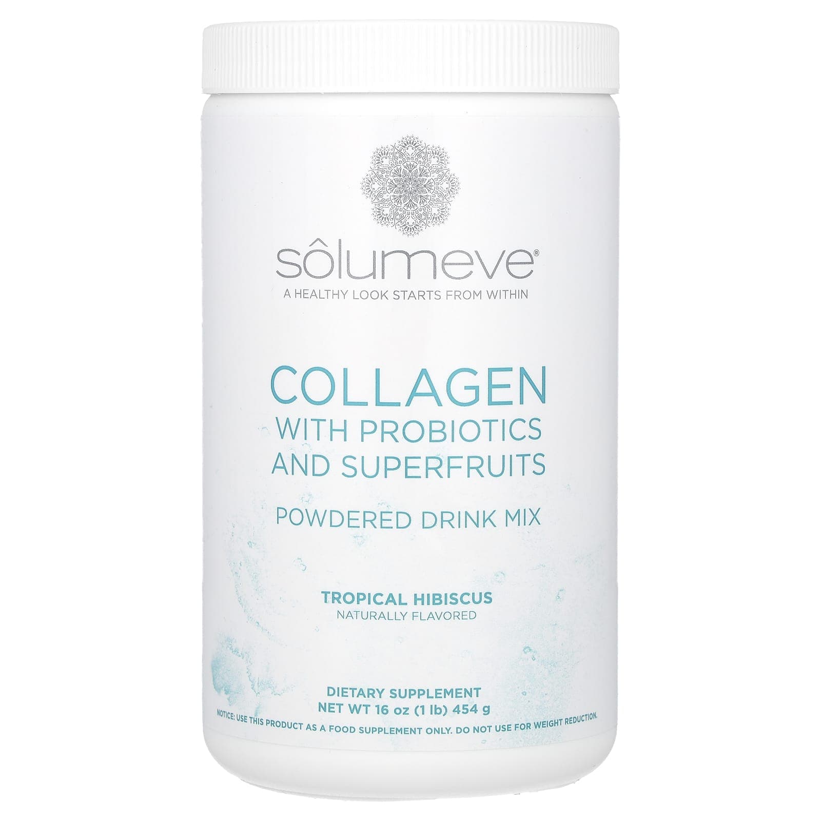 Solumeve, with Collagen, Probiotics and Super Fruits, Powdered Drink Mix, Tropical Hibiscus, 16 oz (454 g)