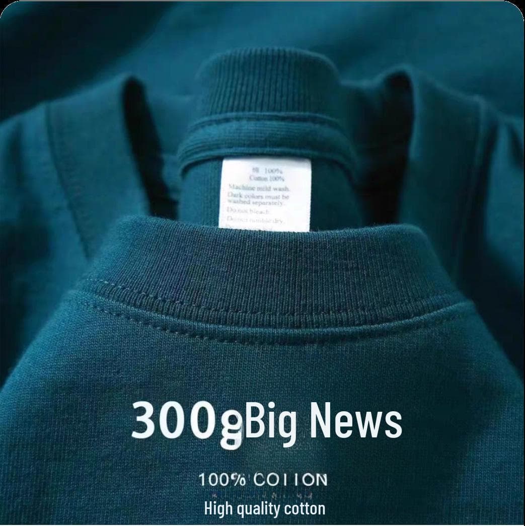 Unisex Heavyweight Khaki Cotton Drop Shoulder Short-Sleeve T-Shirt S [recommended 80-100 catties]