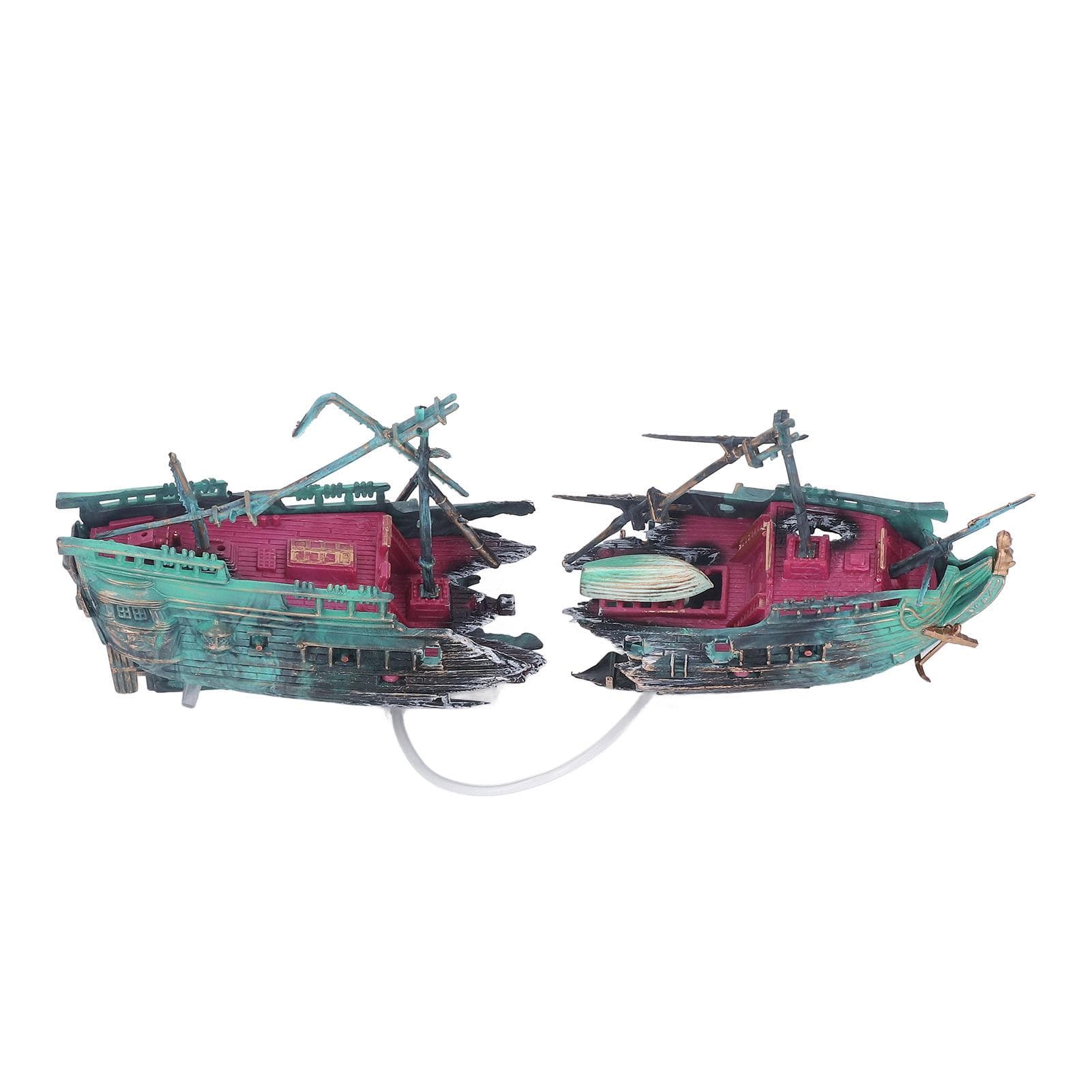 Aquarium Shipwreck Decoration Safe Hand Painted Beautiful Sunken Ship Ornament for Fish Tanks and