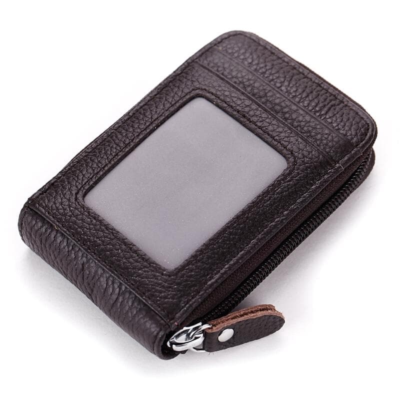 Fashion Unisex Mini Leather Card Wallet coffee