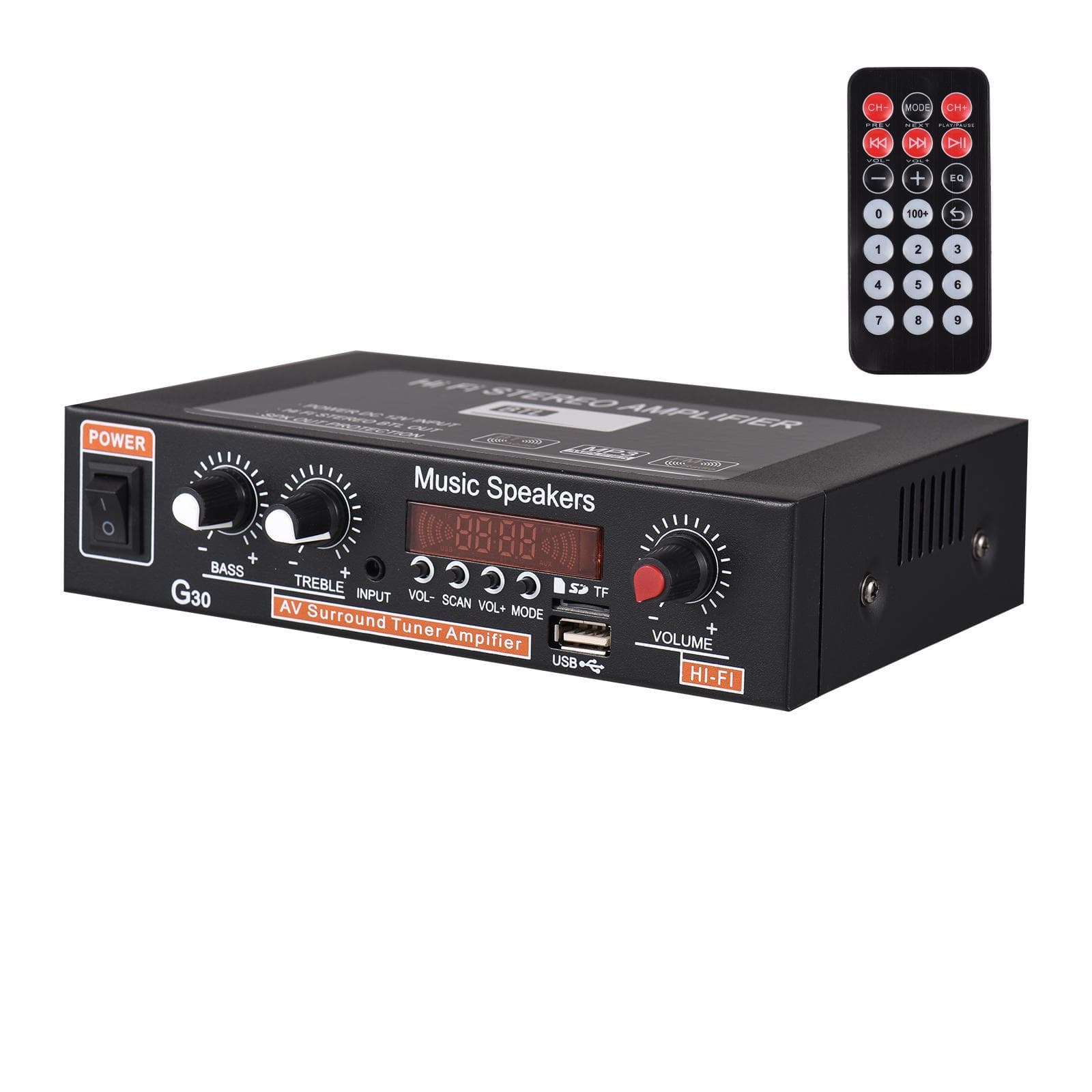 Household G30 Power Amplifier Mini BT Digital Audio Player HiFi Stereo Portable Audio Amplifier US Plug