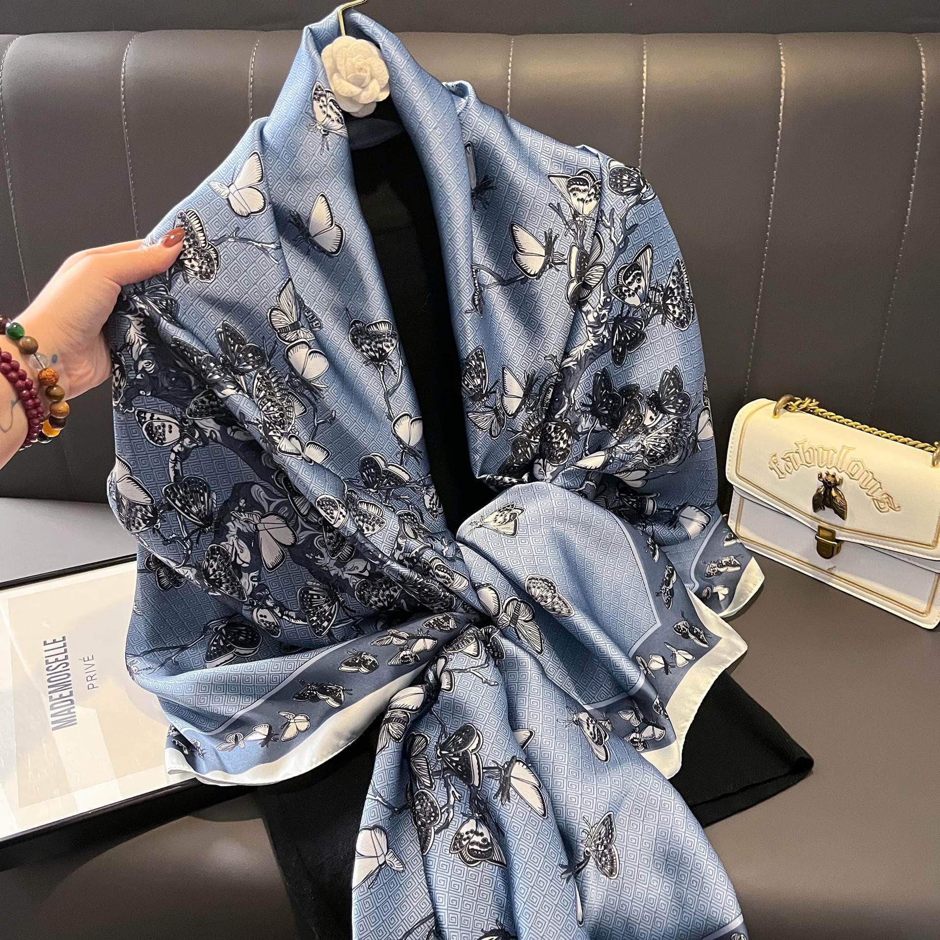 High-End Summer Silk Scarf - Long, Fashionable Sunscreen Shawl for Women 90x180