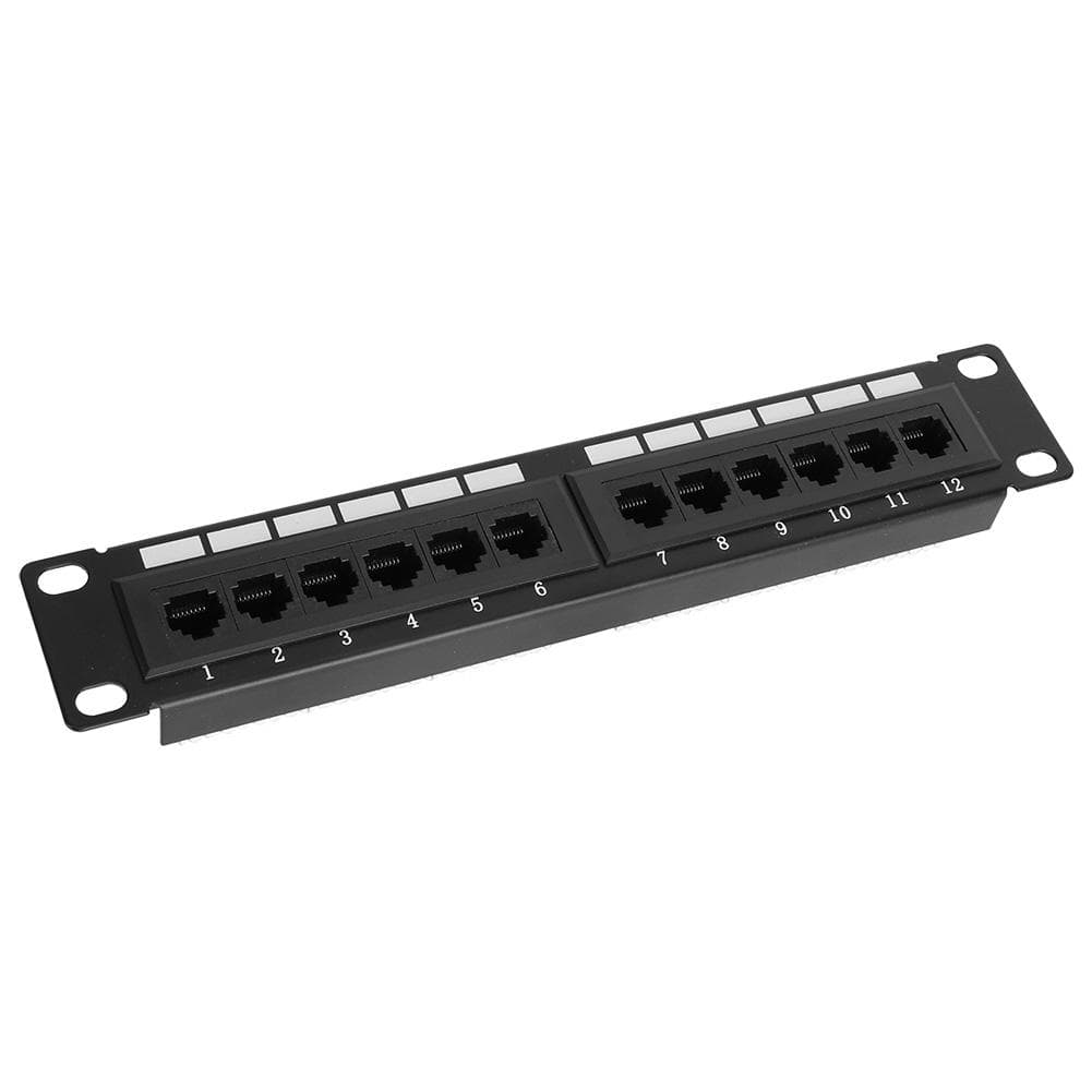 UTP 12Port Cable Rack CAT6 RJ45 Ethernet Network Data Patch Panel Without Bracket