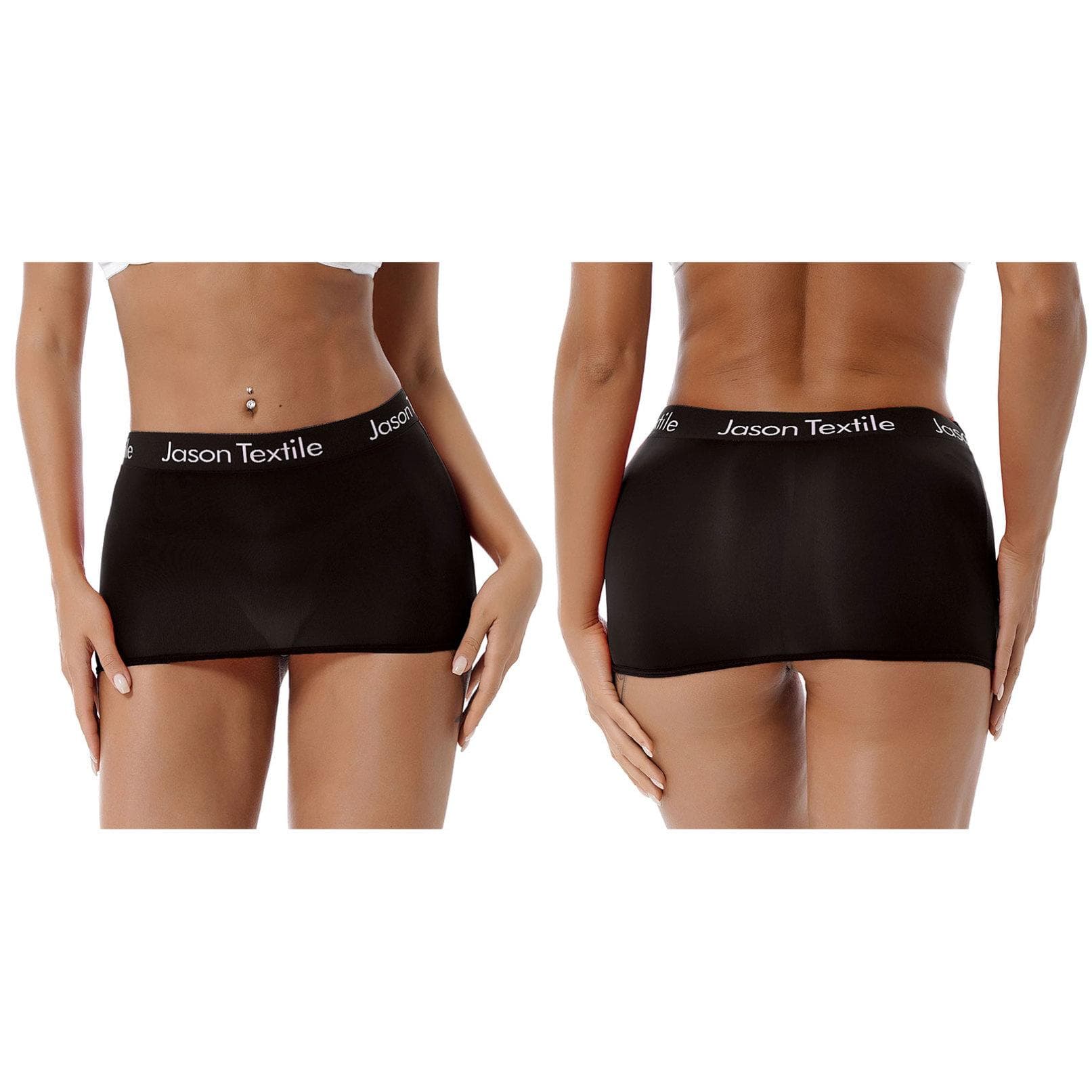 Womens Semi See-Through Stretchy Bodycon Miniskirt Night Club Wear Short Skirts One Size black