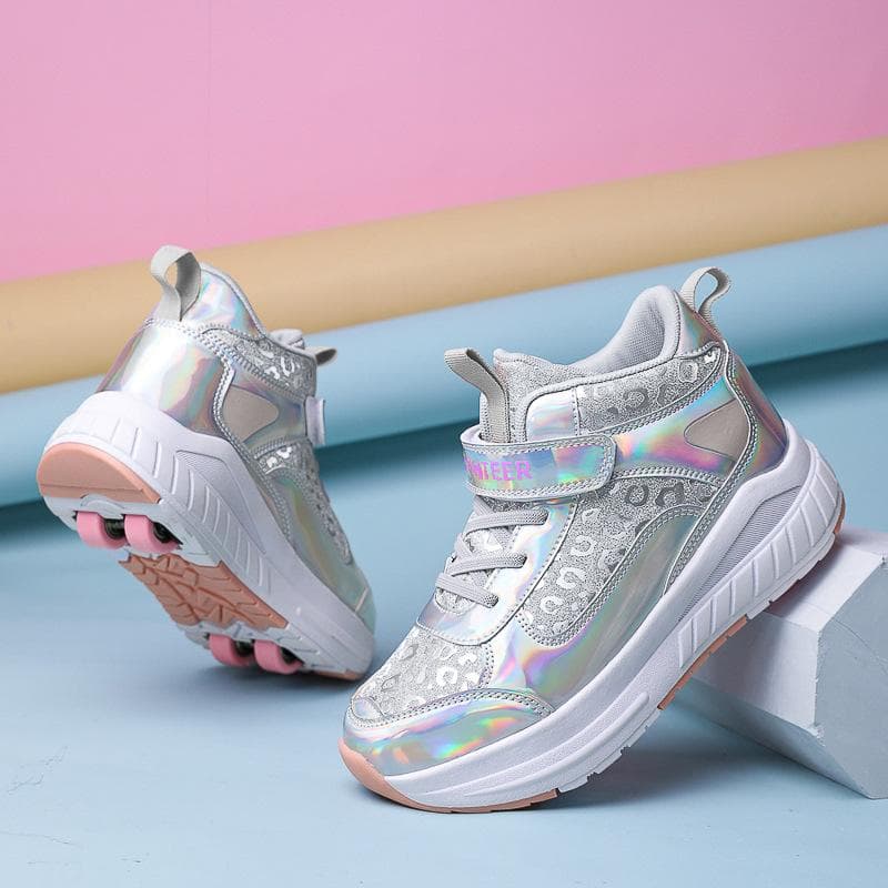 New Runaway Shoes Four-wheel Girl Pulley Sneakers Student Casual Fashion Deformation Skating Roller Skates Teen 35