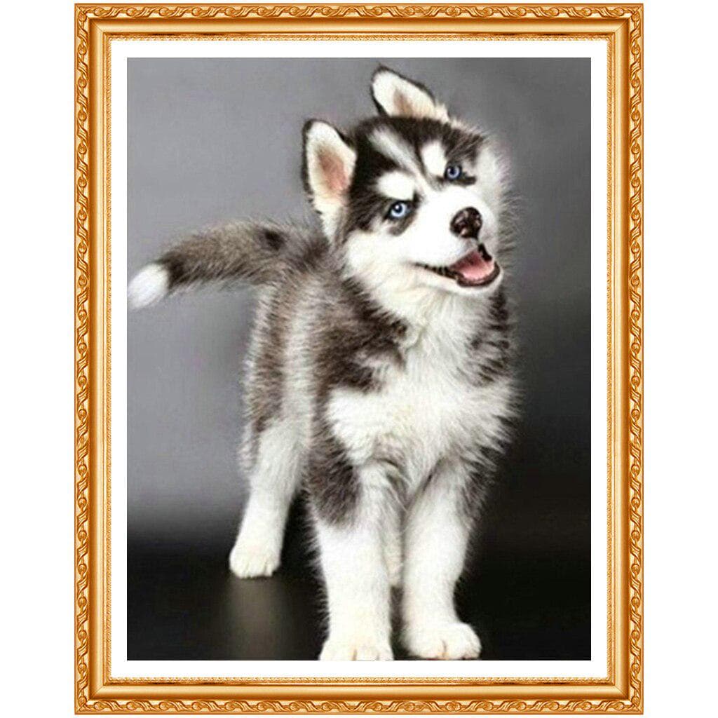 Diy,diamond Embroidery Husky,dog,5d Diamond Painting Animals Full Diamond Rhinestones Cross-stitch 20X30CM
