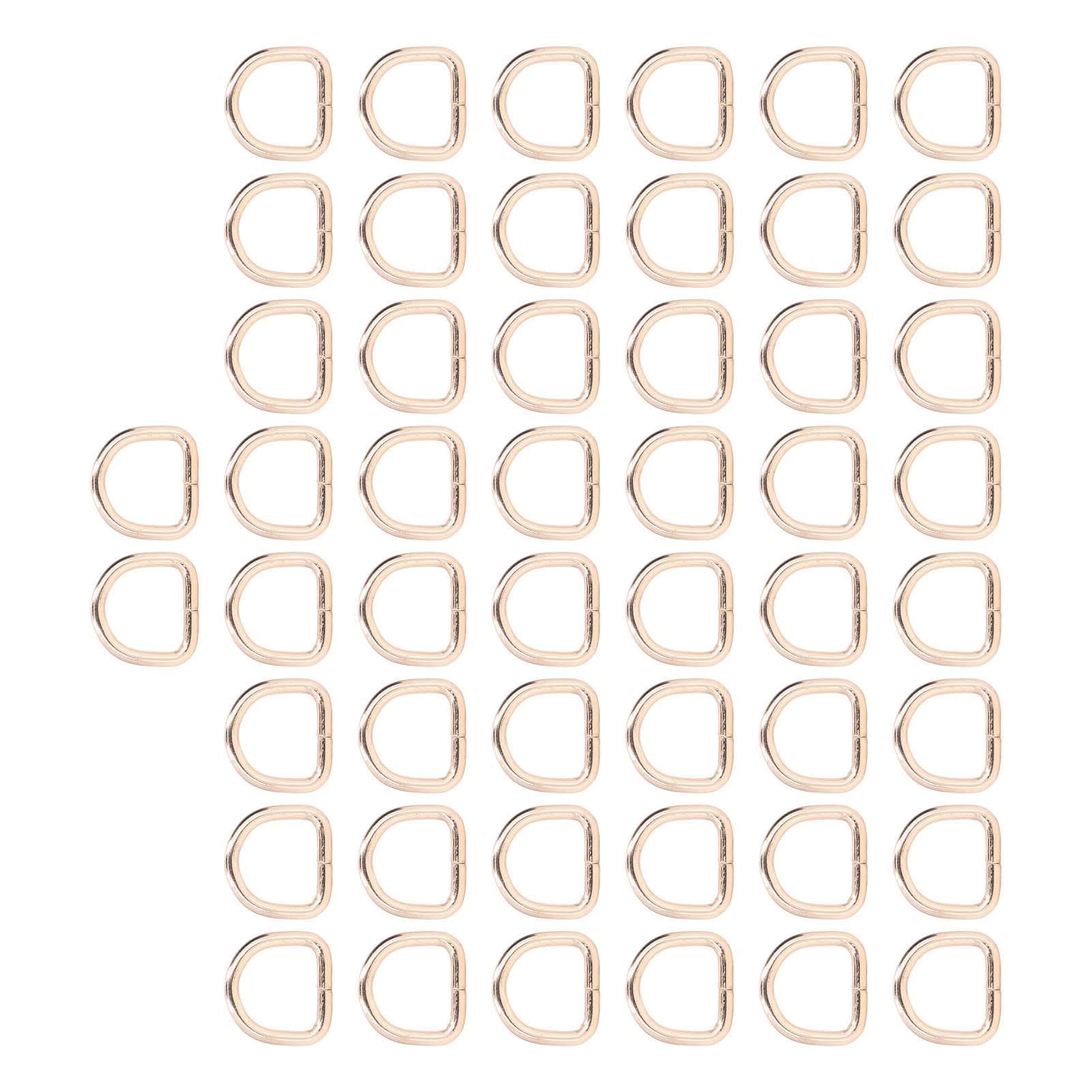 50Pcs D Rings Close Connection Strong Good Electroplating Anti Rust Sewing Rings Buckle for DIY gold