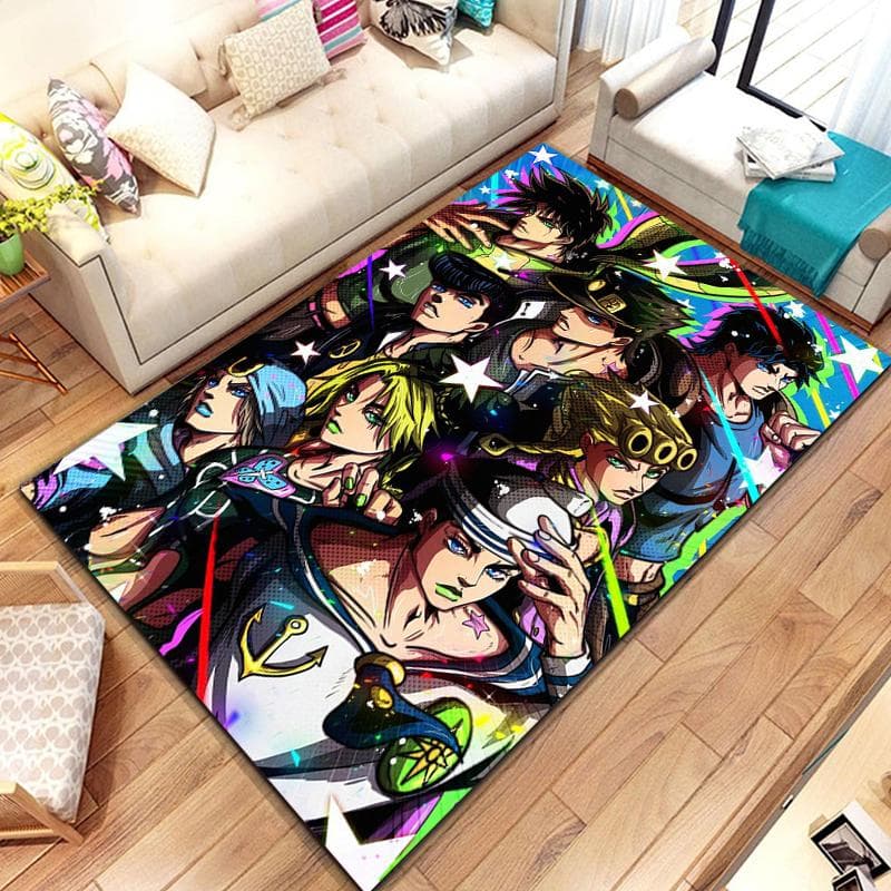 15 Sizes JoJo-Bizarre-Adventure Pattern Rug Carpet for Living Room Bathroom Mat Creative Doormat Carpet for Bedroom Home Decor 50cmx80cm