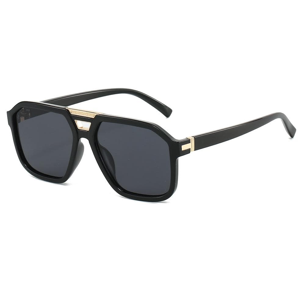 Retro Double Beam Leopard Print Gradient Sunglasses Women Men UV400 Contrast Color Irregular Frame Casual Glasses as picture