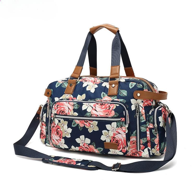 Travel Bag Single Shoulder Duffel Bag Polyester Printed Large Capacity Storage Bag Oxford Cross Roof Bag Dry and Wet Separation