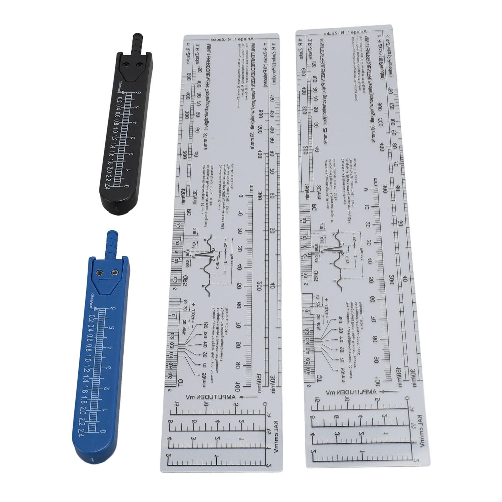 2 Sets EKG Calipers and EKG Ruler Combination Set Electrocardiogram Drafting Divider Measuring Tool