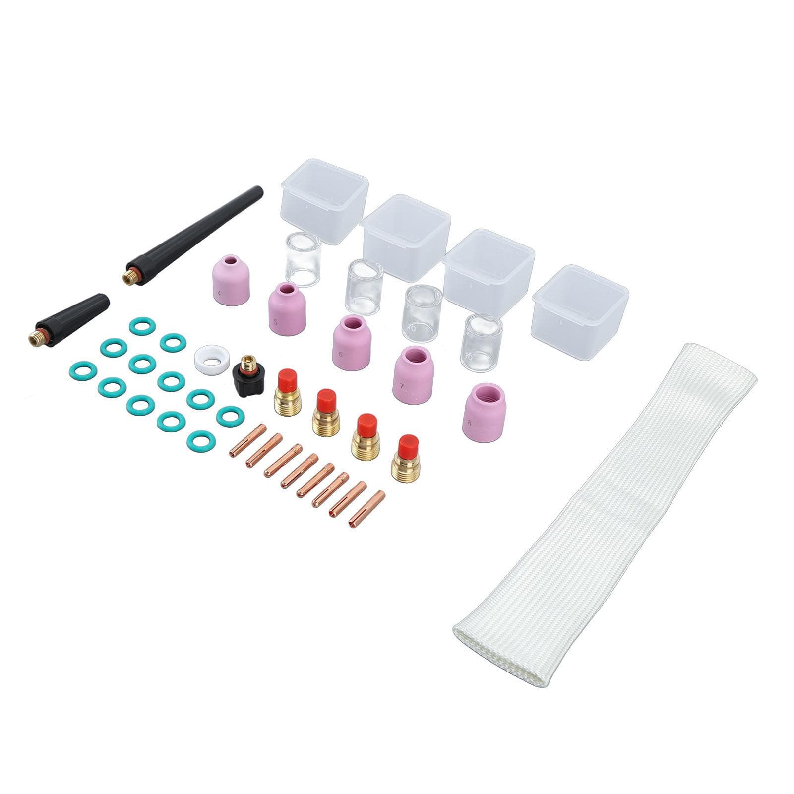38Pcs TIG Gas Lens Kit Glass Cup Back Cup O Ring Gasket Plasma Cutter Torch Consumables for WP9 20