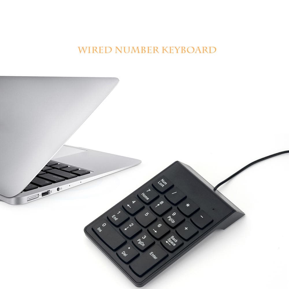 Wired USB Numeric Keypad Mini Number Pad Digital Keyboard 18 Keys For PC