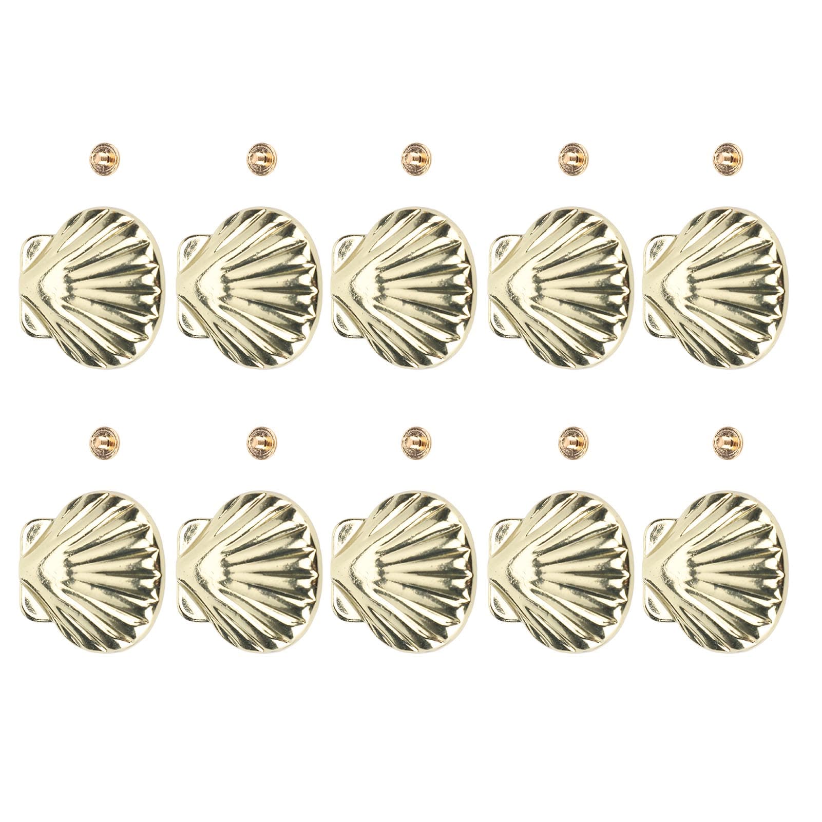 10 Set 33mm Gold Shell Rivet 4.5mm Crossing Screw Back Leather Rivet for Belts Handbags Shoes