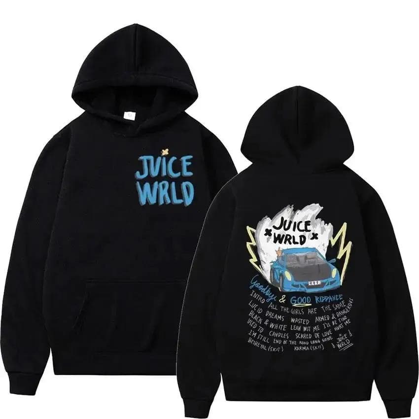 Male and Female Rapper Juice Wrld Hooded Sweatshirt Urban Fashion Sweatshirt Popular Hip-hop Sweatshirt Long Sleeved Streetwear XL
