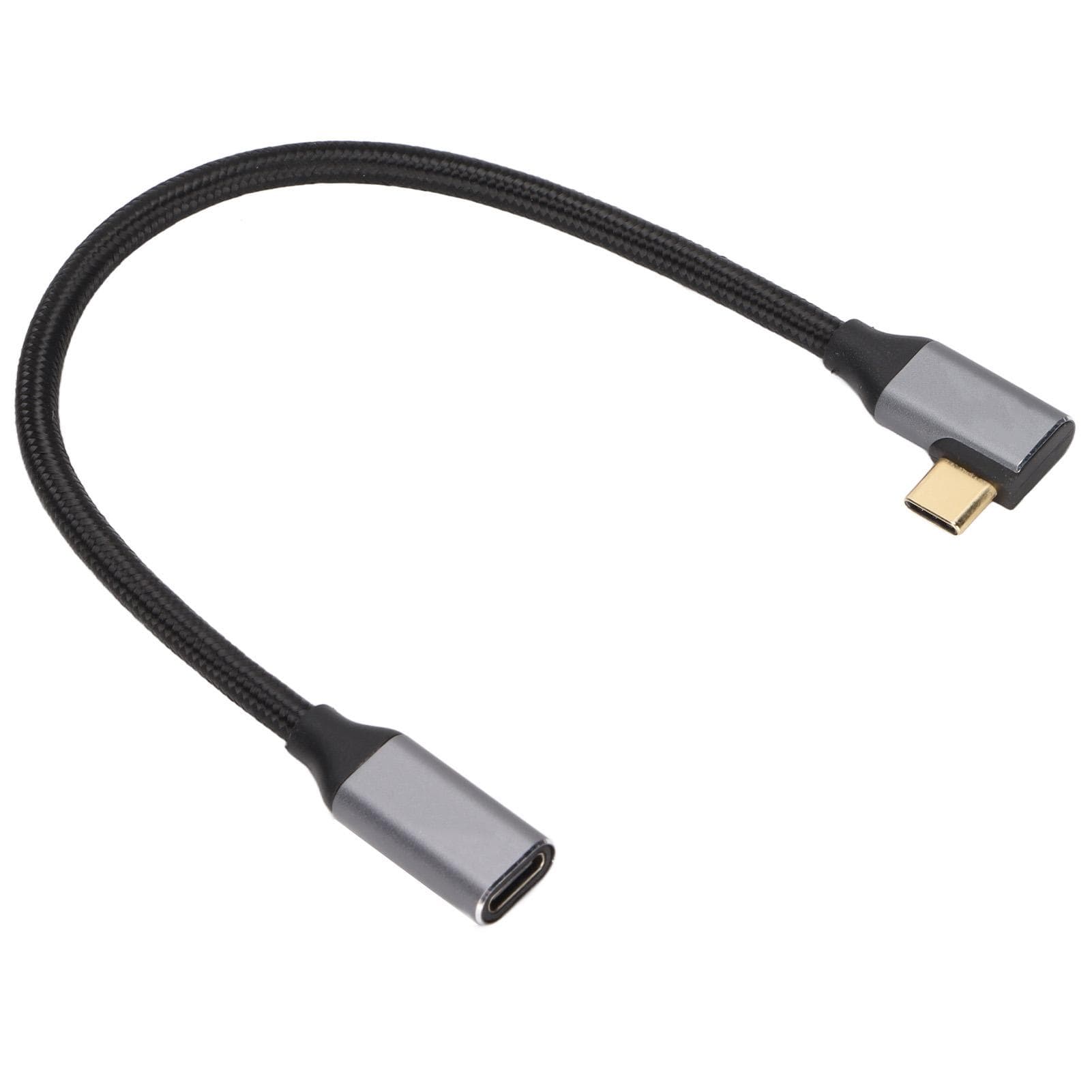 4K 100W PD 5A Right Angle Bend 90 Degree Gen 2 USB3.2 Type C Male to Female Extension Cord 25cm/9.8in