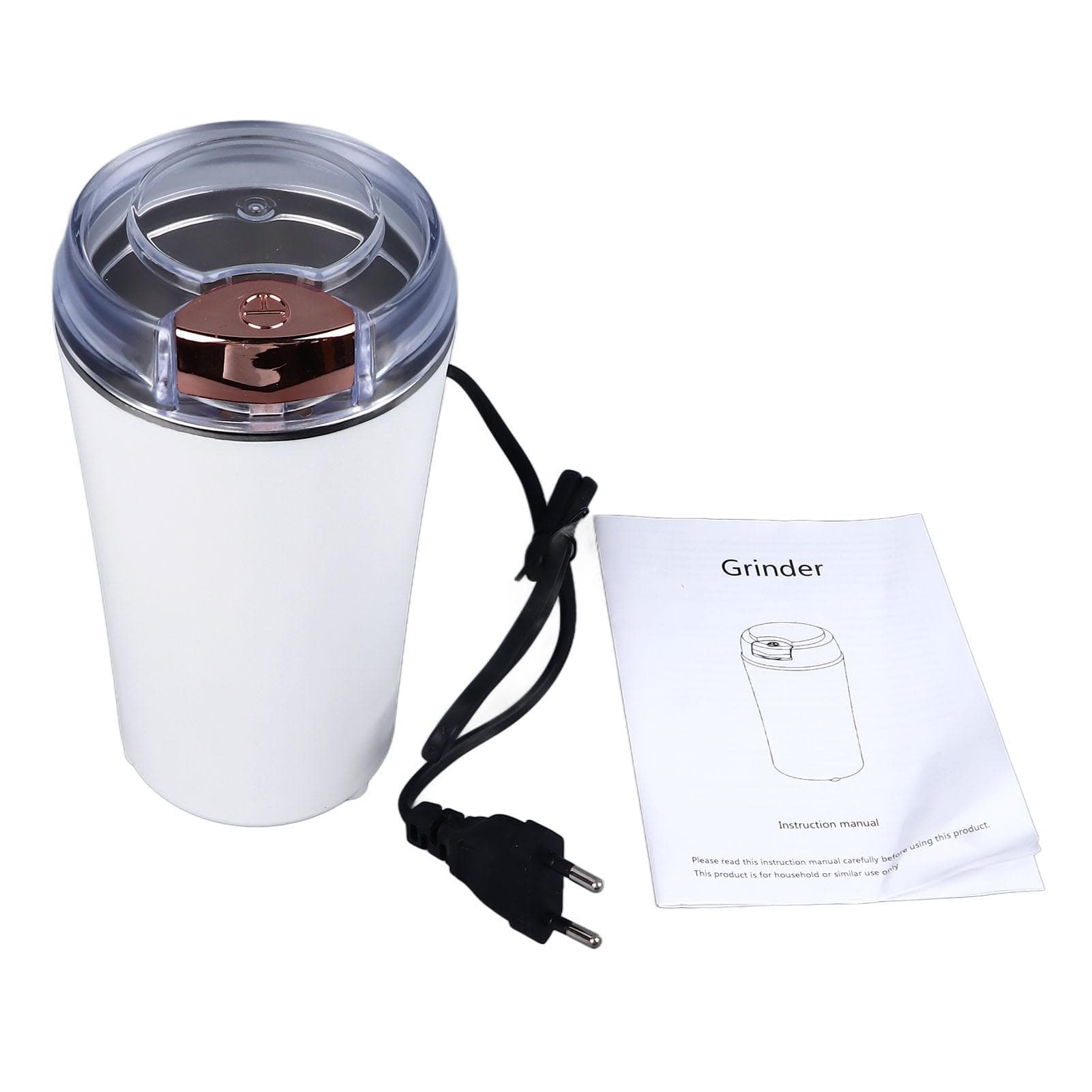 200W Electric Herb Grinder   6 Blades White Touch Control Electric Coffee Bean Grinder for Spices
