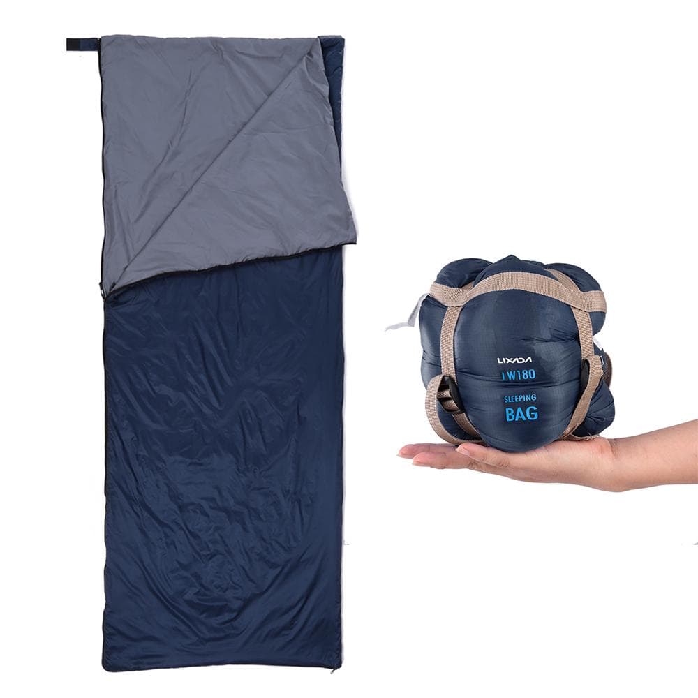 Lixada 190 * 75cm Outdoor Envelope Sleeping Bag Camping Travel Hiking Multifunction Ultra-light 680g navy blue