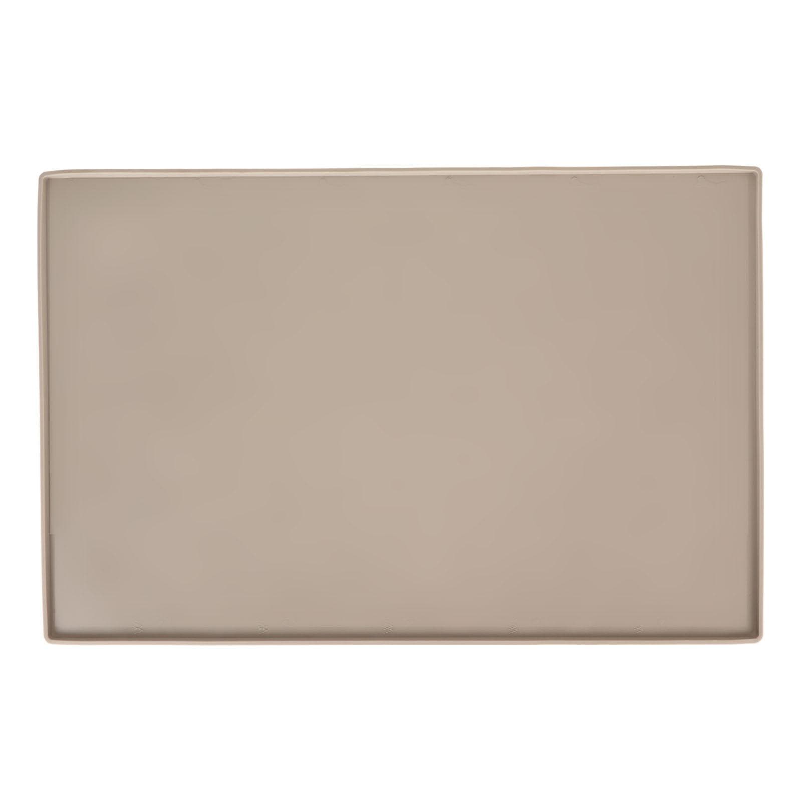 Silicone Pet Feeding Mat for Food and Water Prevent Spilling Waterproof Pet Feeding Placemat for beige