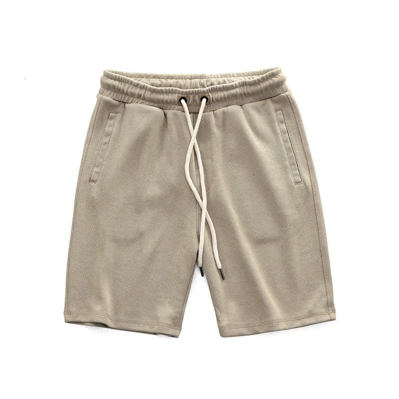 Men's Knitted Five-point Pants, Distressed Cotton Sports Shorts, Elastic Waist, Loose Casual Pants, Trendy XL khaki