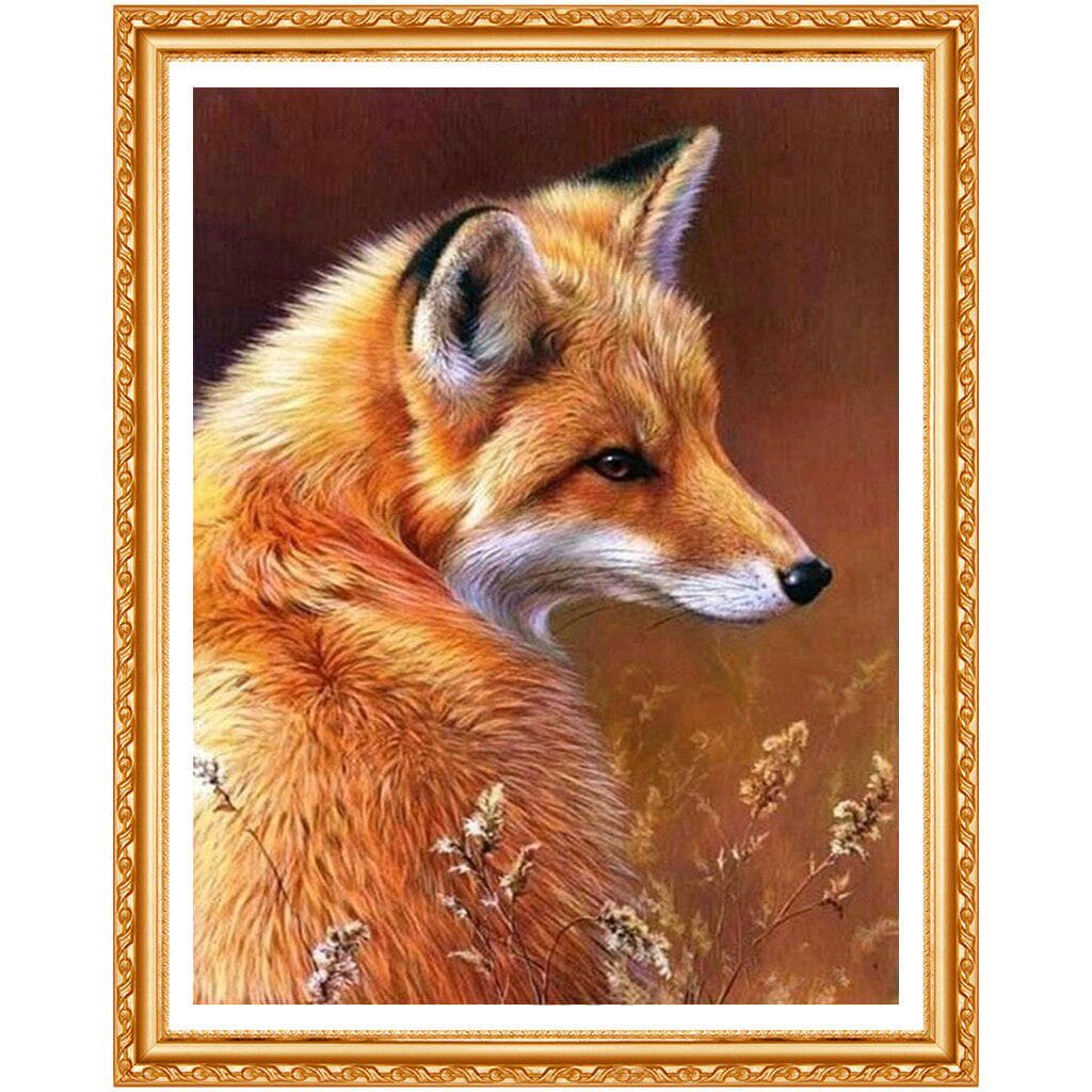 Full Resin Square Diamond Painting Fox Cross Stitch Kits 5D Diamond Embroidery Needlework Home 20X30CM