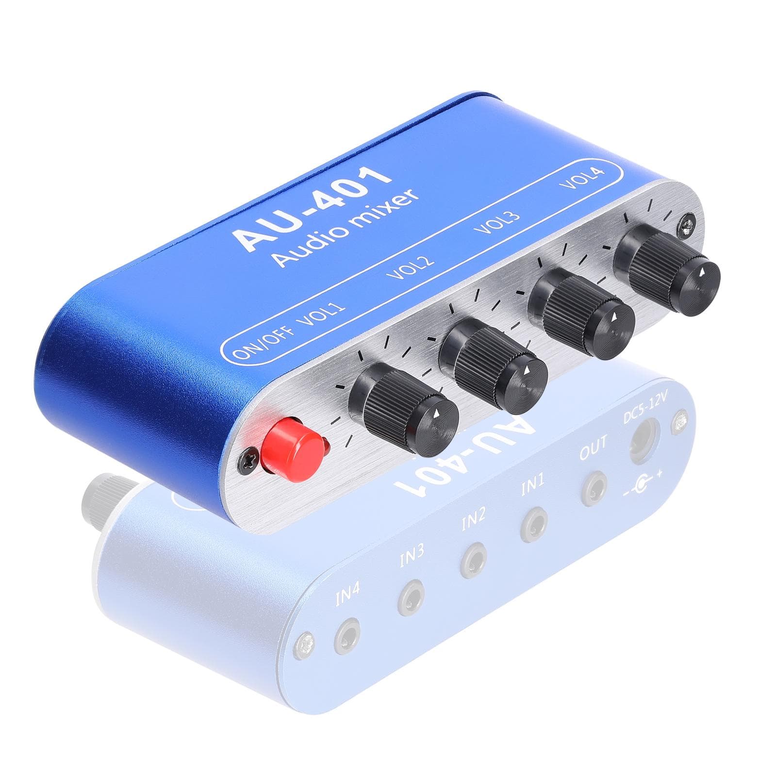 3.5mm Audio Mixer Stereo Audio Mixer 4 Input to 1 Output Individually Controls Sound Mixing Tool multicolour
