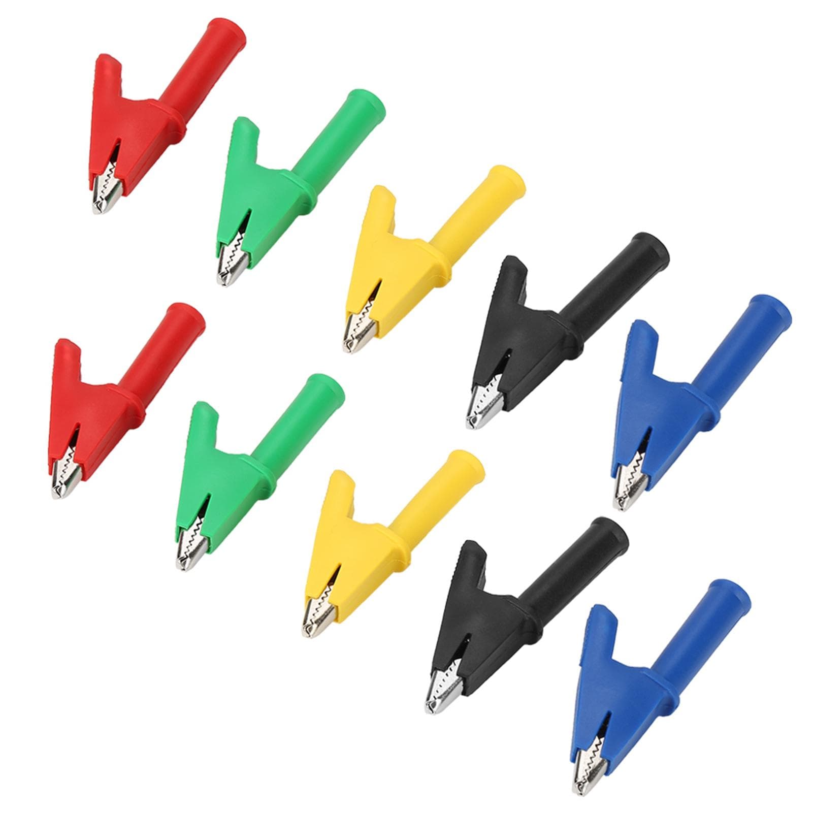 10pcs set P2002 20A 5 Colors 4mm Banana Jack Crocodile Safety Test Clip For Multimeter 380V