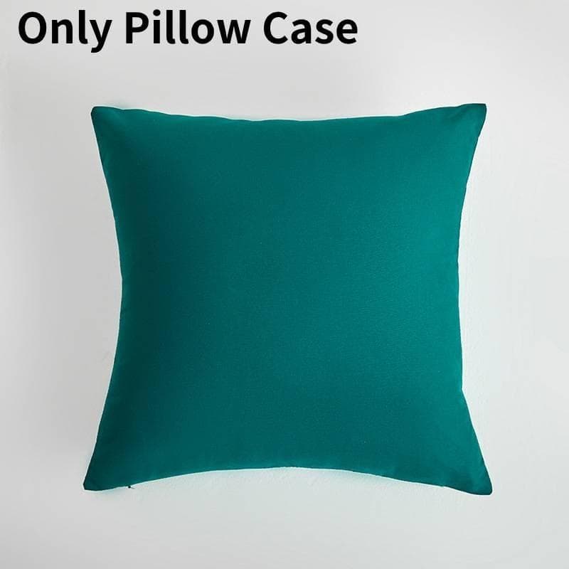 Luxurious Thick Plain Polyester Cushion Cover For Sofa And Living Room 18x18 Inches Dark Green