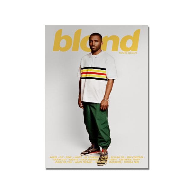 Singer Frank Ocean Blonde Boy Band Music Cover Hip Hop Rapper Star Poster Wall Art Painting for Living Room Bar Home Art Decor 70X100cm Unframed