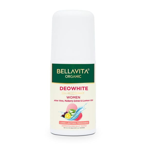 Bella Vita Organic Deo White Deodorant For Women Long Lasting 50 ml Roll on Natural Under Arms Skin Whitening and Lightening