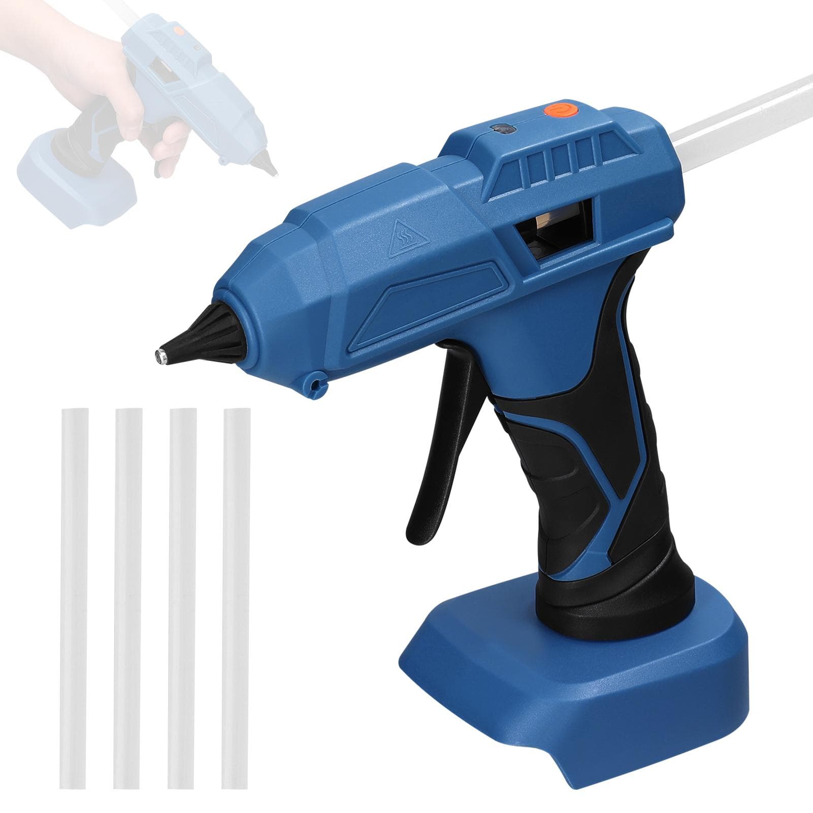 Professional Cordless Hot Melt Glue Machine Portable Home Use Hot Melt Glue Machine Craft DIY 40W blue