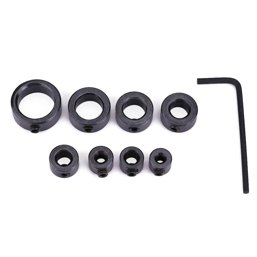8pcs/set 3~16mm Drill Depth Stop Collars Assortment Set with Hex Wrench Woodworking Tool